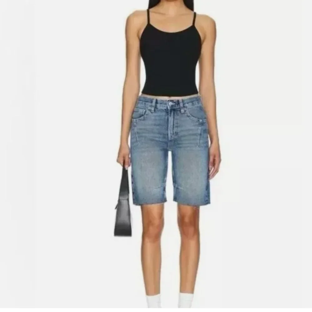 NWT Free People We The Free Ghost Town Blue Denim Long Shorts